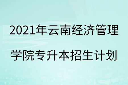 2021年云南經(jīng)濟(jì)管理學(xué)院專升本招生計(jì)劃