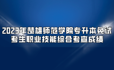 2023年楚雄師范學(xué)院專升本免試考生職業(yè)技能綜合考查成績
