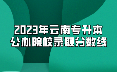 2023年云南專升本公辦院校錄取分數(shù)線