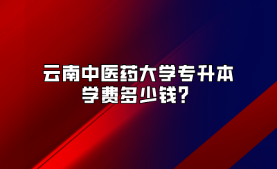 云南中醫(yī)藥大學專升本學費