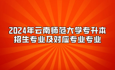 2024年云南師范大學(xué)專升本招生專業(yè)及對(duì)應(yīng)專業(yè)專業(yè)