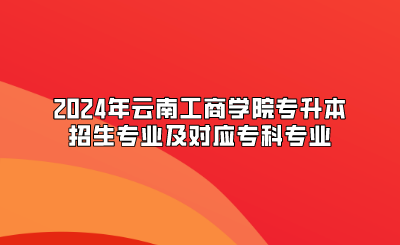 2024年云南工商學院專升本招生專業(yè)及對應(yīng)專科專業(yè)