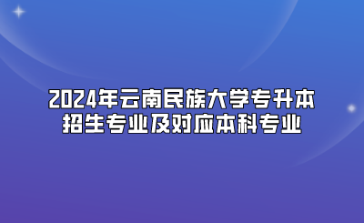 2024年云南民族大學(xué)專升本招生專業(yè)及對(duì)應(yīng)本科專業(yè)