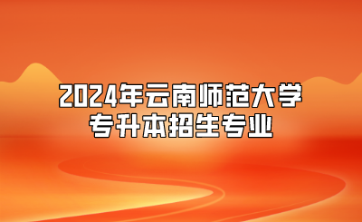 2024年云南師范大學專升本招生專業(yè)