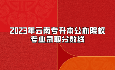 2023年云南專升本公辦院校專業(yè)錄取分?jǐn)?shù)線