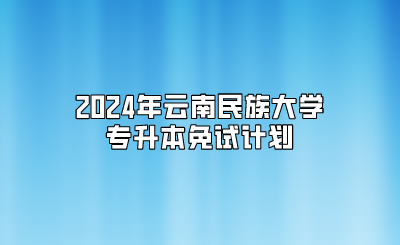 2024年云南民族大學(xué)專升本免試計劃