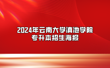 2024年云南大學(xué)滇池學(xué)院專升本招生海報(bào)