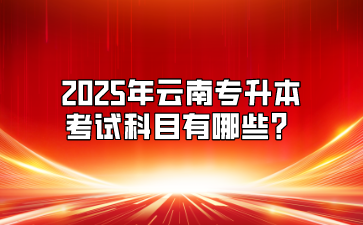 2025年云南專升本考試科目有哪些？